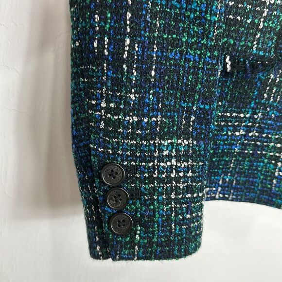 Karl Lagerfeld Paris Classic Tweed Raw Edges Blazer Jacket Size 10 - Picture 3 of 11